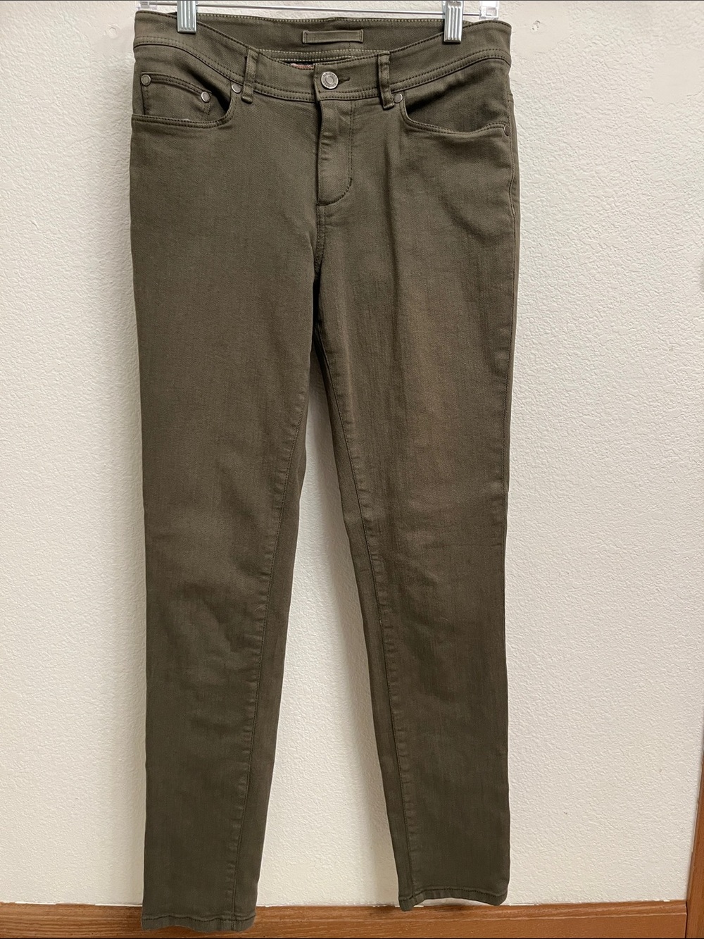 L.L. Bean Olive Green Skinny Jeans